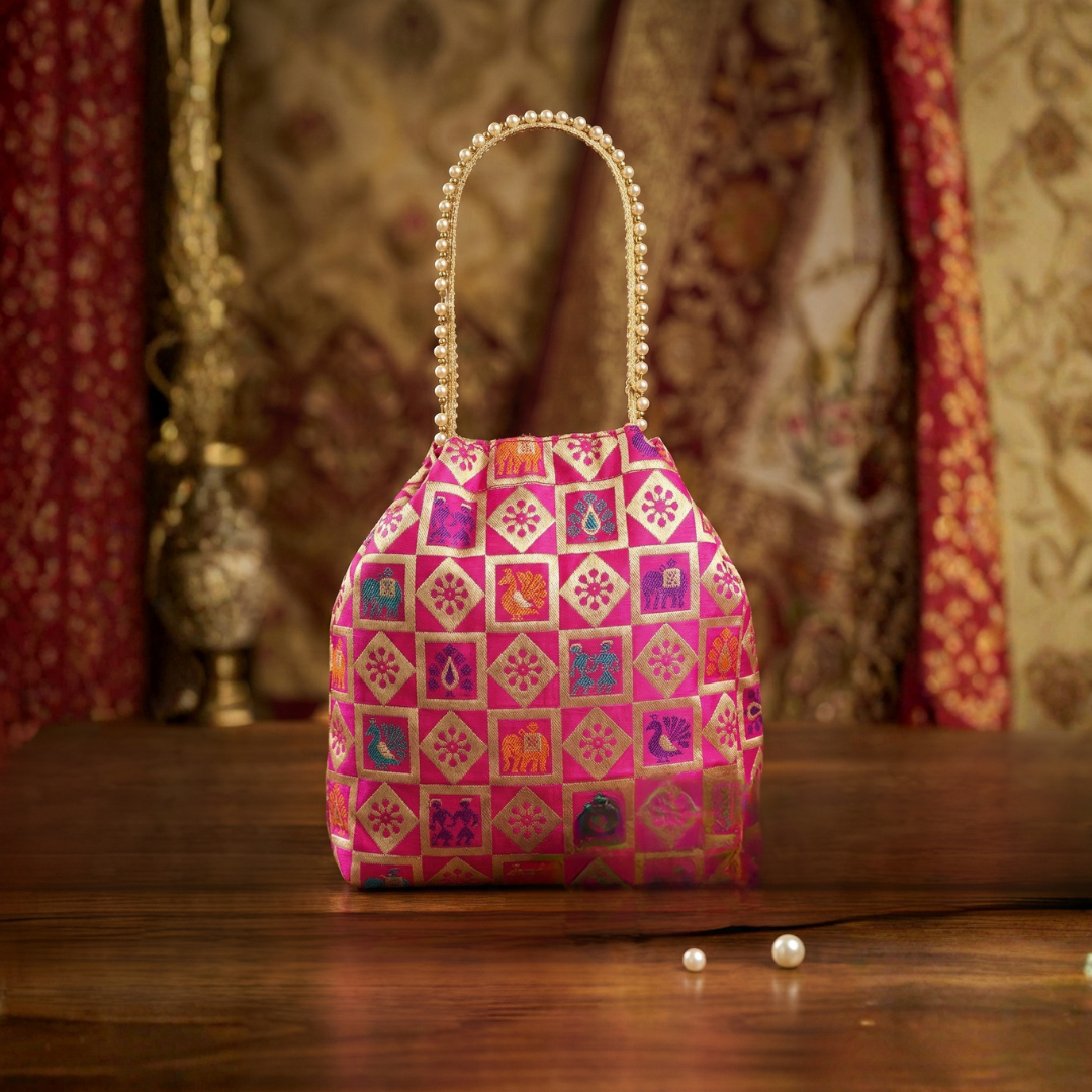 Purple & Golden Potli Bags - Image 2