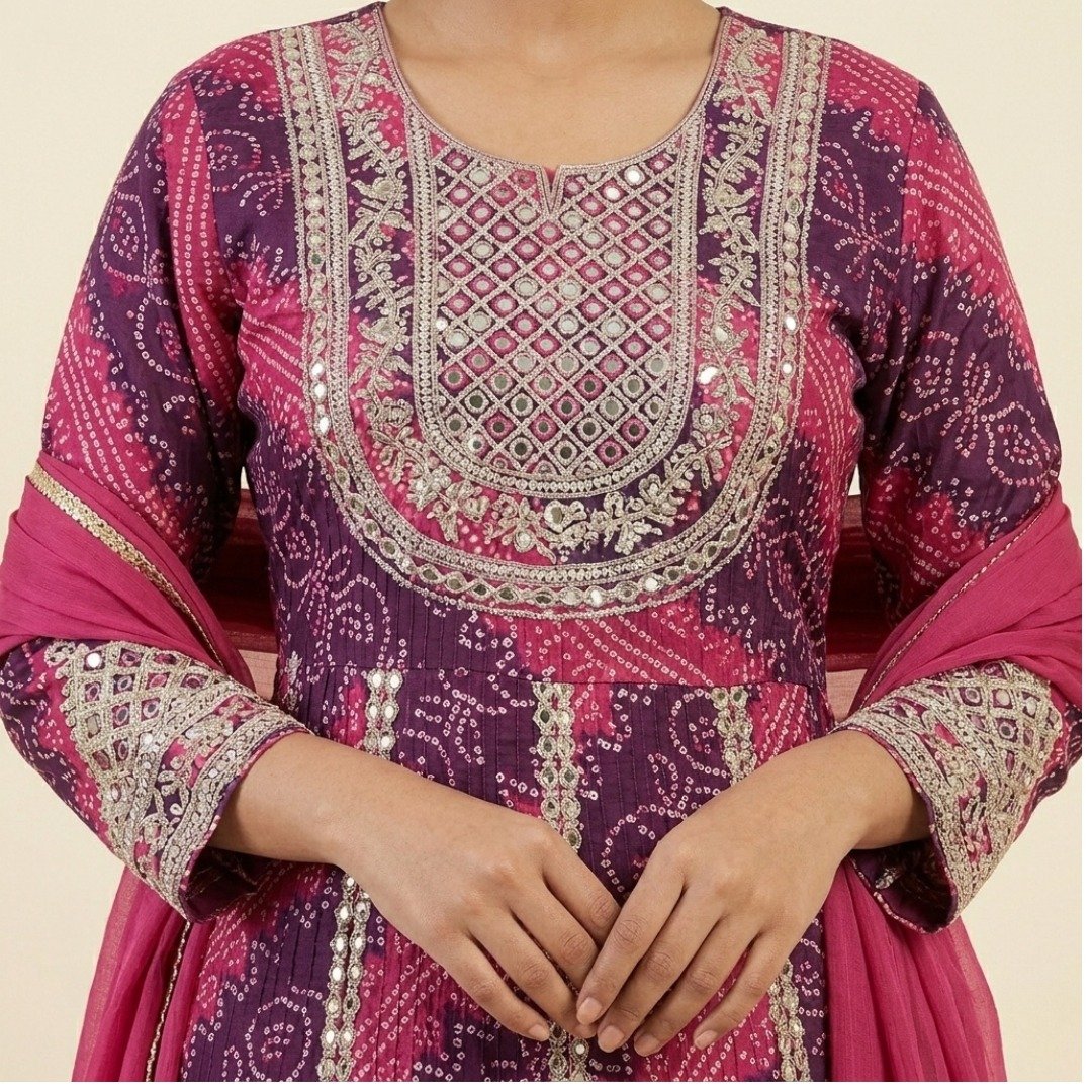 Jaipuri Print 3-Piece Suit Set – Size XL - Image 2